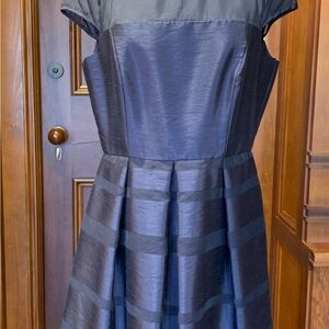 Taylor Black Striped Midi Dress
